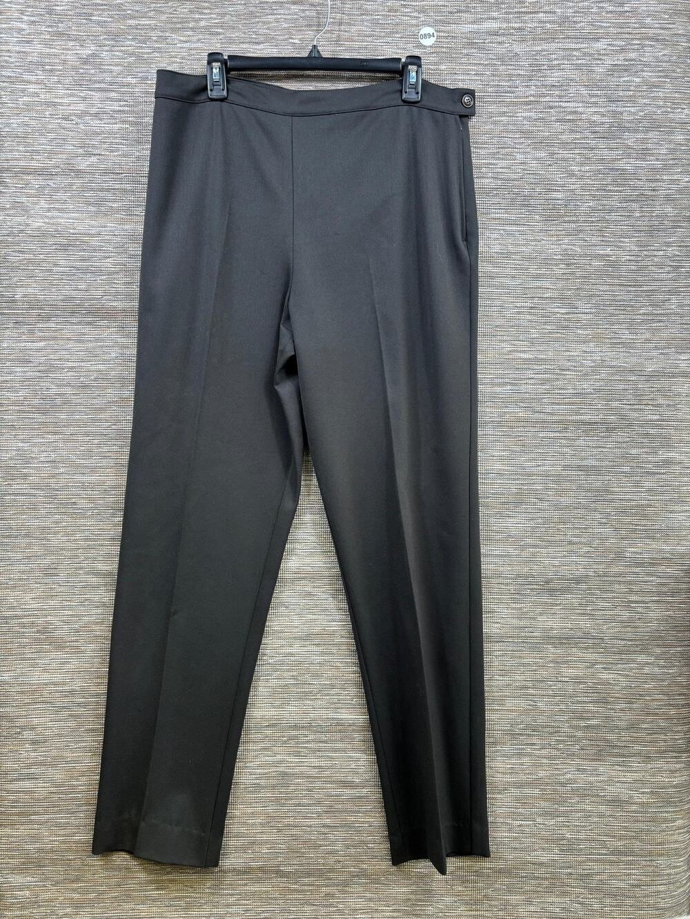 Marina Rinaldi Dress Pants Womens Size 25 Gray Pleated Wool Twill Stretch Italy